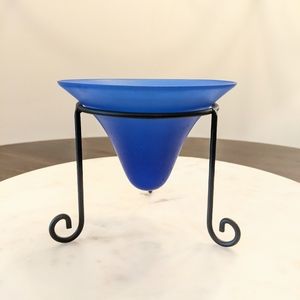 New - Cobalt Blue Glass Candle Holder